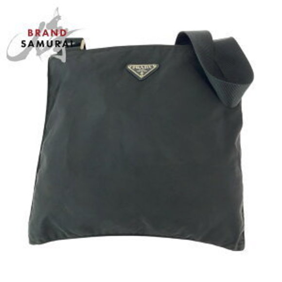 Prada Tessuto triangular black nylon Shoulder Bag messenger - Picture 1 of 9